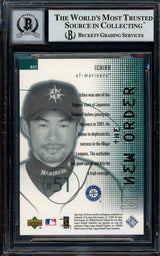Ichiro Suzuki Autographed 2001 Upper Deck New Order Rookie Card #NO7 Seattle Mariners Auto Grade Gem Mint 10 Beckett BAS #13018487