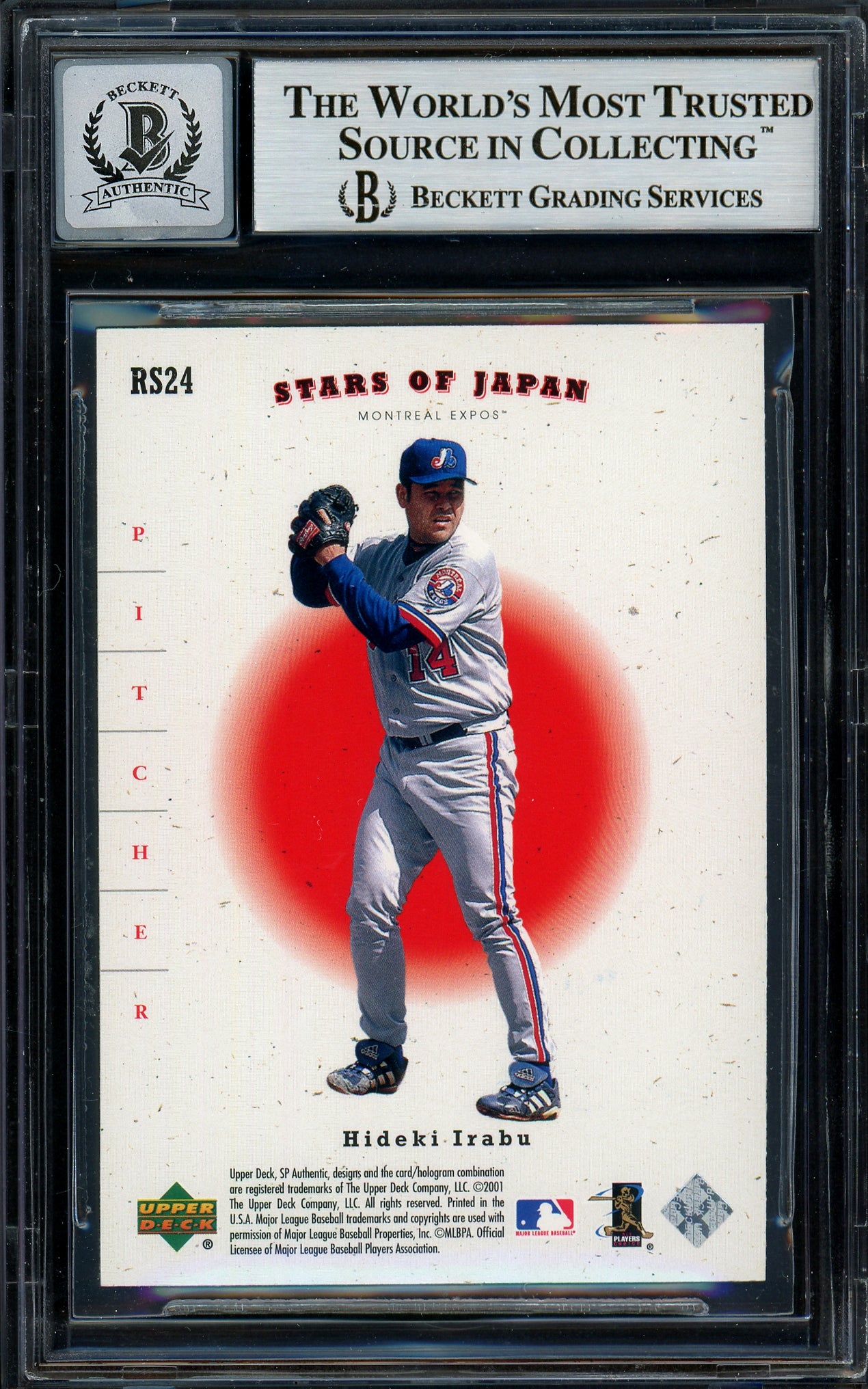 Ichiro Suzuki Autographed 2001 SP Authentic Stars of Japan Rookie Card #RS24 Seattle Mariners Auto Grade Gem Mint 10 Beckett BAS #13018491