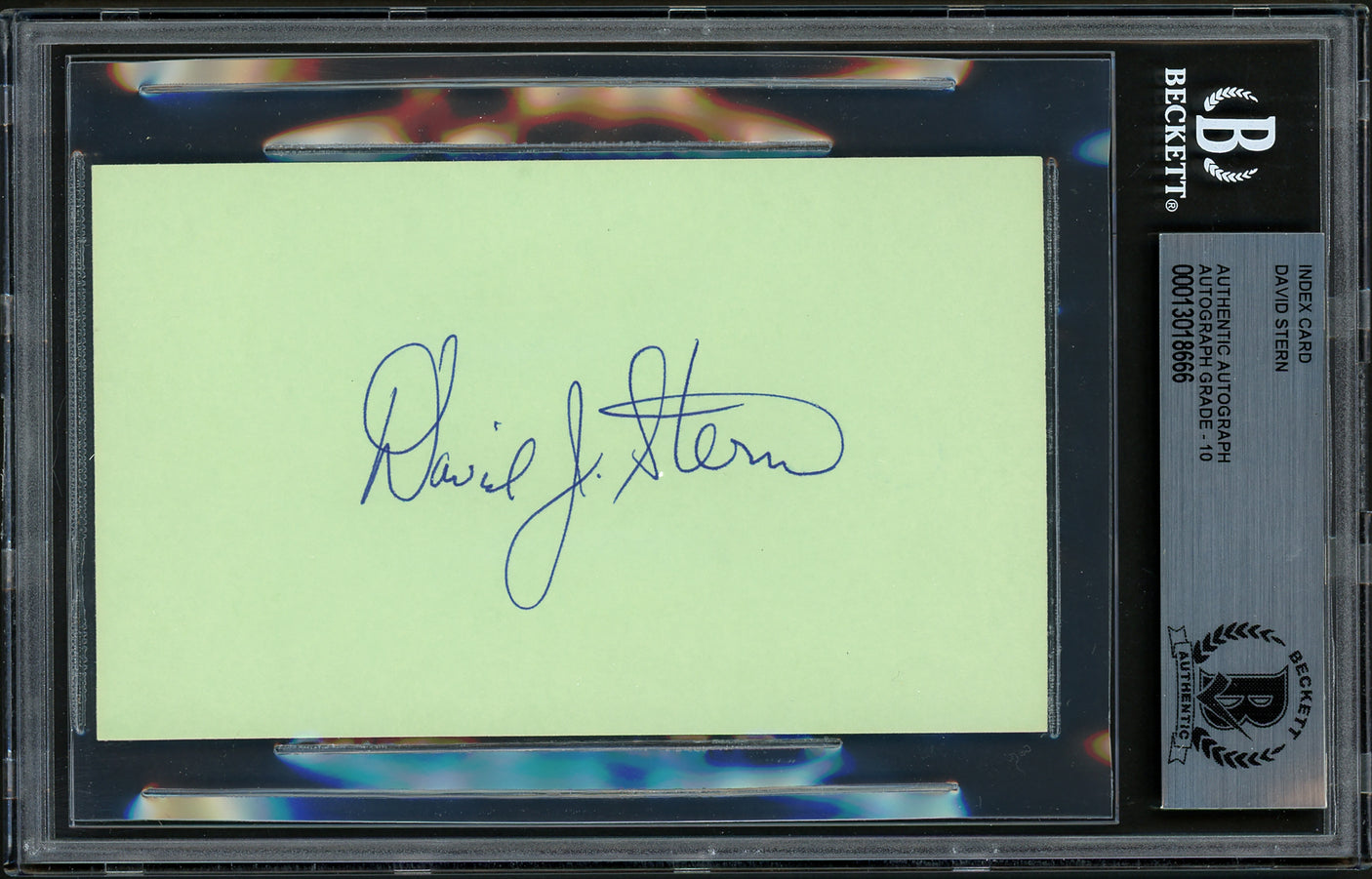 David Stern Autographed 3x5 Index Card NBA Commissioner Beckett BAS #13018666