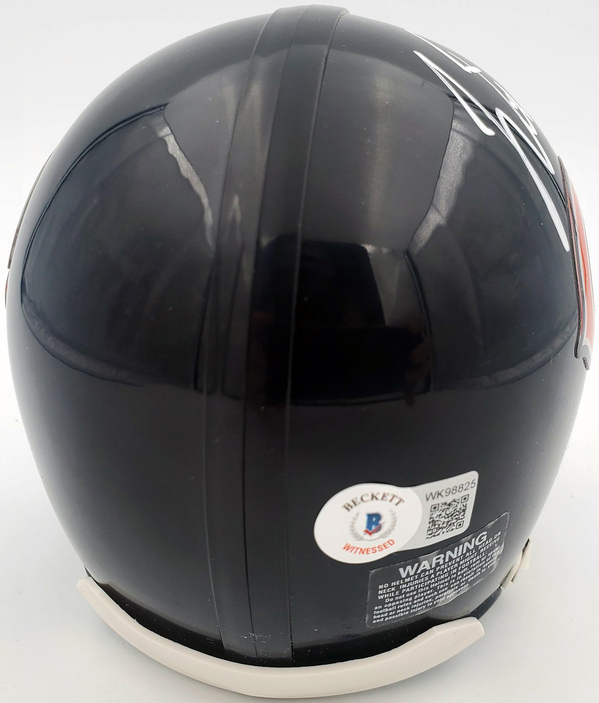 Justin Fields Autographed Chicago Bears Blue Mini Helmet (Smudged) Beckett BAS QR #WK98825