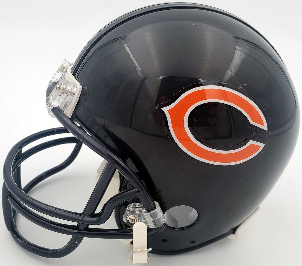 Justin Fields Autographed Chicago Bears Blue Mini Helmet (Smudged) Beckett BAS QR #WK98825