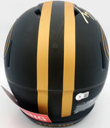 Trey Lance Autographed San Francisco 49ers Eclipse Black Full Size Speed Authentic Helmet (Smudged) Beckett BAS QR #WL62101