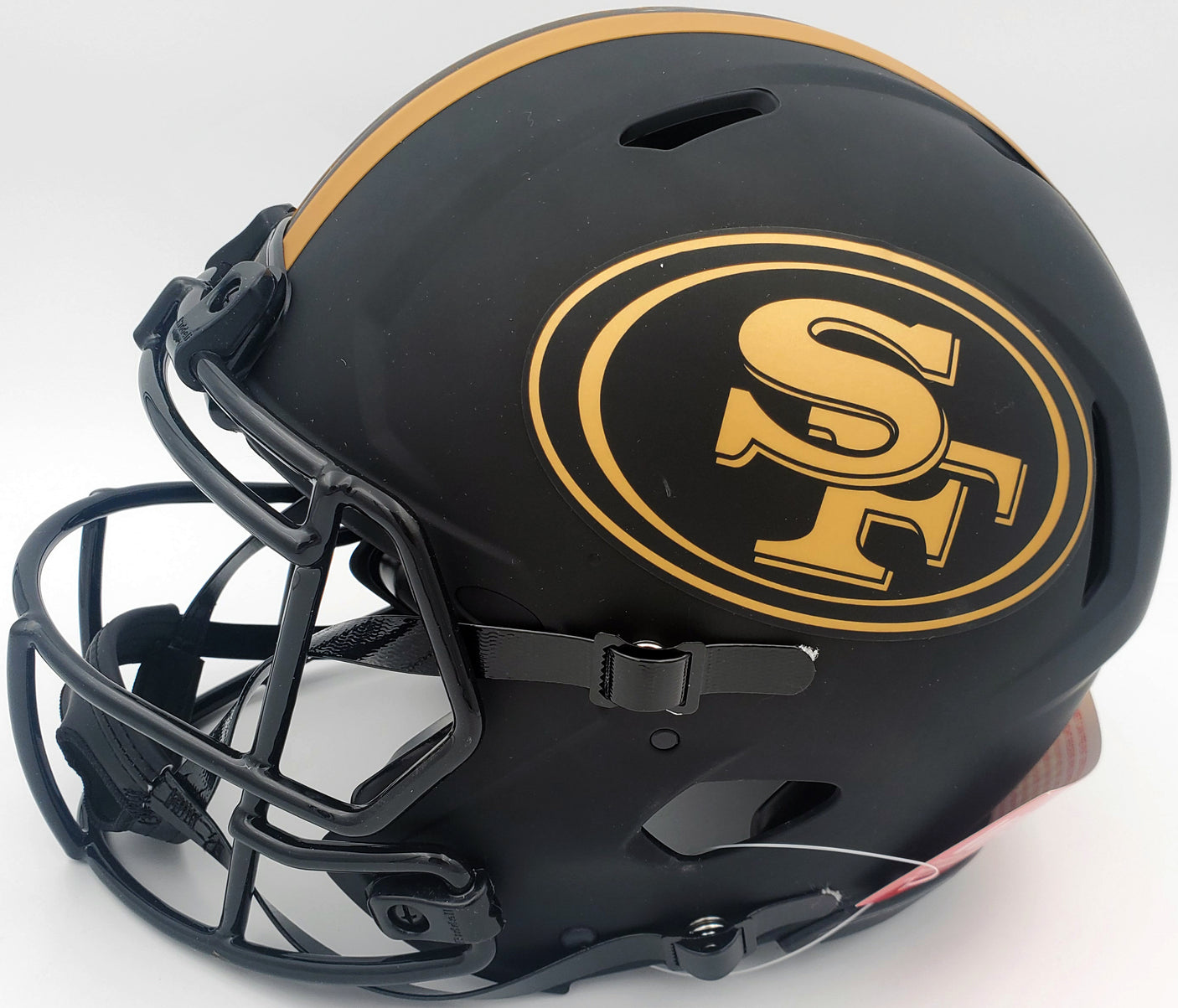Trey Lance Autographed San Francisco 49ers Eclipse Black Full Size Speed Authentic Helmet (Smudged) Beckett BAS QR #WL62101