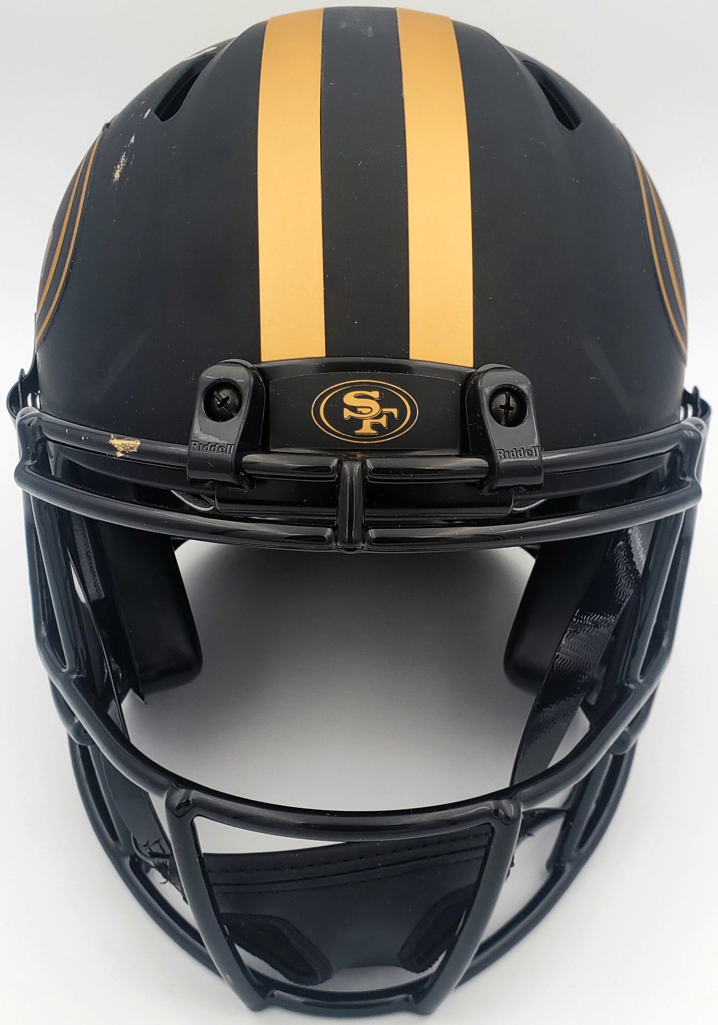 Trey Lance Autographed San Francisco 49ers Eclipse Black Full Size Speed Authentic Helmet (Smudged) Beckett BAS QR #WL62101