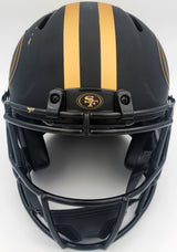 Trey Lance Autographed San Francisco 49ers Eclipse Black Full Size Speed Authentic Helmet (Smudged) Beckett BAS QR #WL62101