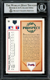 Chipper Jones Autographed 1991 Upper Deck Card #55 Atlanta Braves Beckett BAS Stock #195014