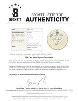 The Cars (4) Ocasek, Easton, Hawkes & Robinson Signed 10 Inch Drum Head BAS LOA