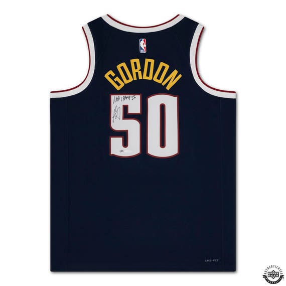 Aaron Gordon Autographed/Inscribed "NBA CHAMP 23" Denver Nuggets Nike Navy Blue 2023-24 Icon Edition Swingman Jersey UDA LE 23