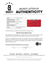 Bulls Michael Jordan "Thanks For Everything" Signed Red Champion Jersey BAS LOA