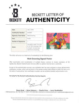 Matt Groening Simpsons Signed 22x31 Poster w/ Bart & Lisa Sketch BAS #AE16841