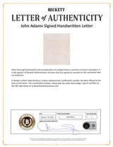 John Adams Signed & Framed 1783 Handwritten Letter To John Handcock BAS LOA