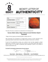 Jack Nicholson, Kareem Abdul-Jabbar & Magic Johnson Signed Basketball BAS LOA