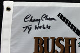 Caddyshack Chevy Chase Full Name w/ "Ty Webb" Signed Bushwood Flag BAS #I47055