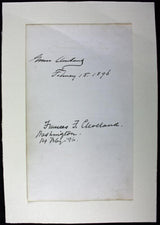 President Grover & Frances Cleveland Signed Authentic 5X8 Cut PSA/DNA #S03291