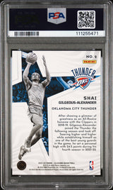 Shai Gilgeous-Alexander Signed 2021 Illusions Shining Stars R/Y #2 Card PSA Slab