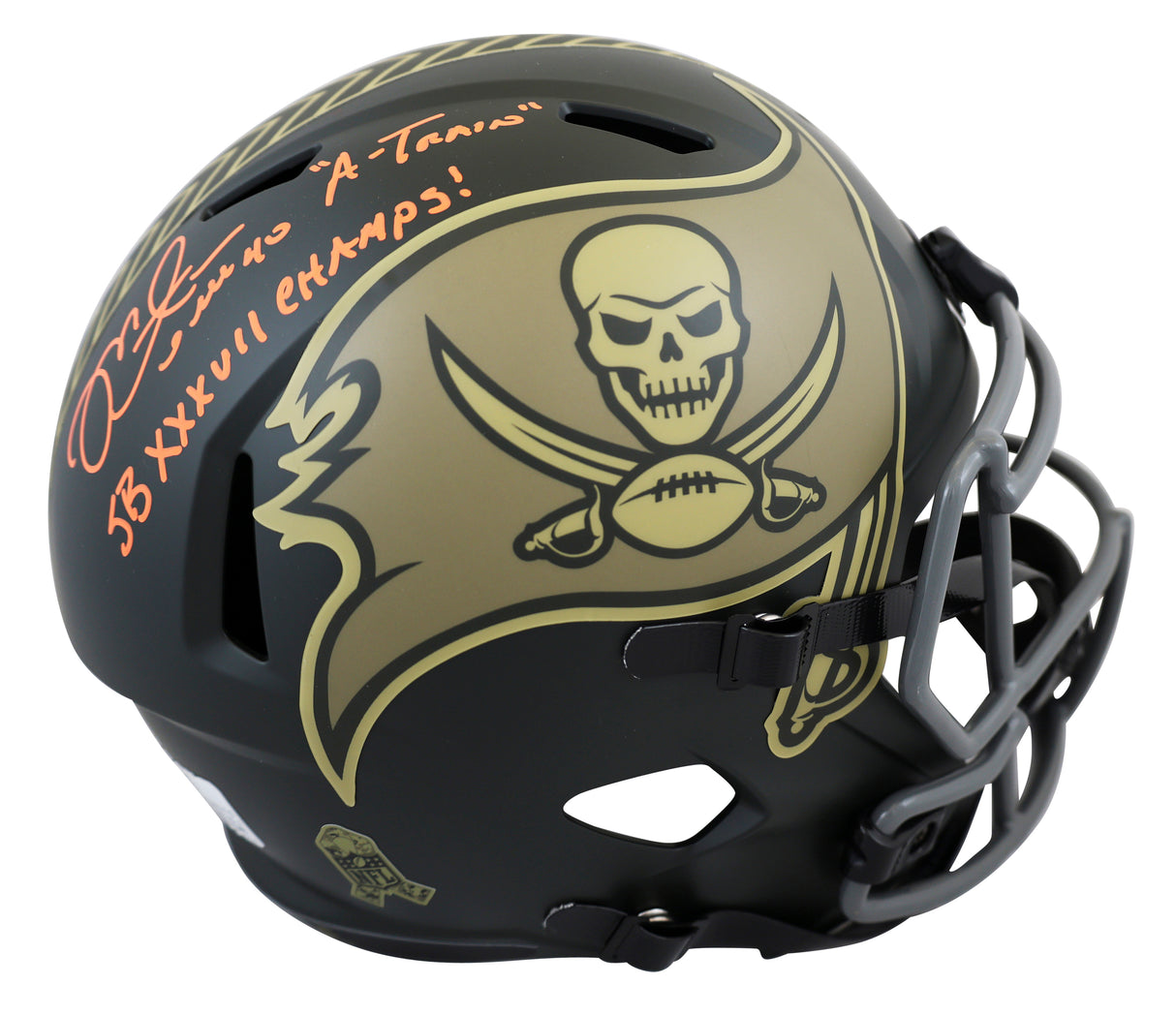 Buccaneers Mike Alstott "2x Insc" Signed STS IV F/S Speed Rep Helmet W/ Case BAS