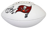 Buccaneers Mike Alstott Signed Franklin White Panel Logo Football W/ Case BAS W