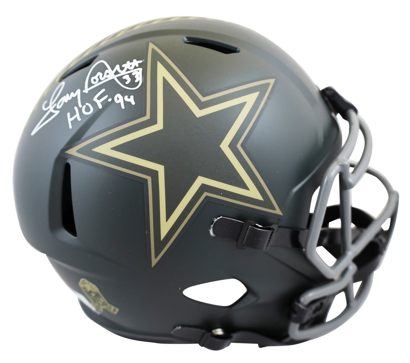 Cowboys Tony Dorsett "HOF 94" Signed STS IV Full Size Speed Rep Helmet BAS Wit 2