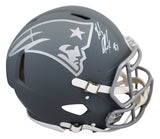 Patriots Rob Gronkowski Signed Slate Full Size Speed Proline Helmet BAS Witness