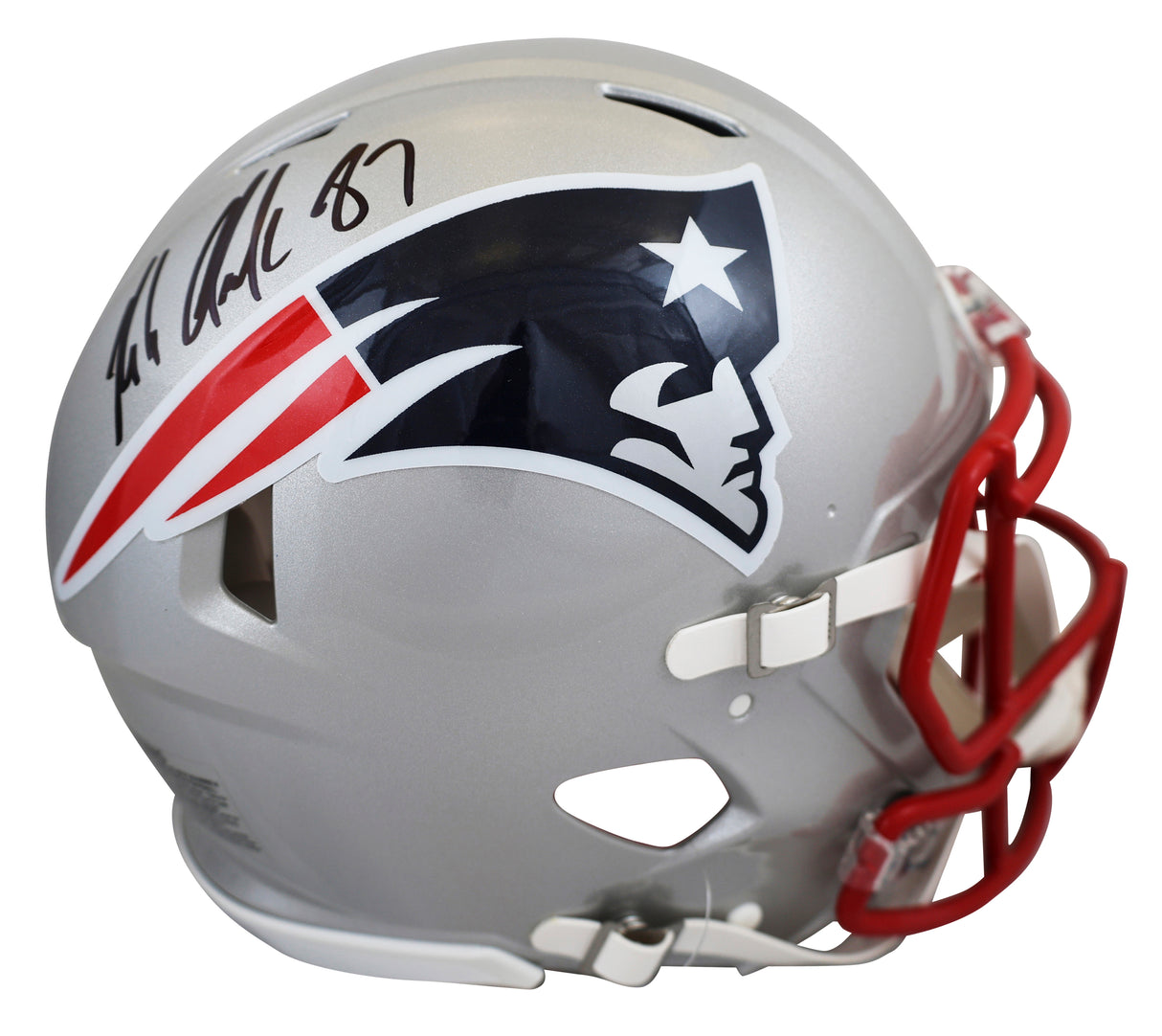 Patriots Rob Gronkowski Signed Full Size Speed Proline Helmet W/ Case BAS Wit