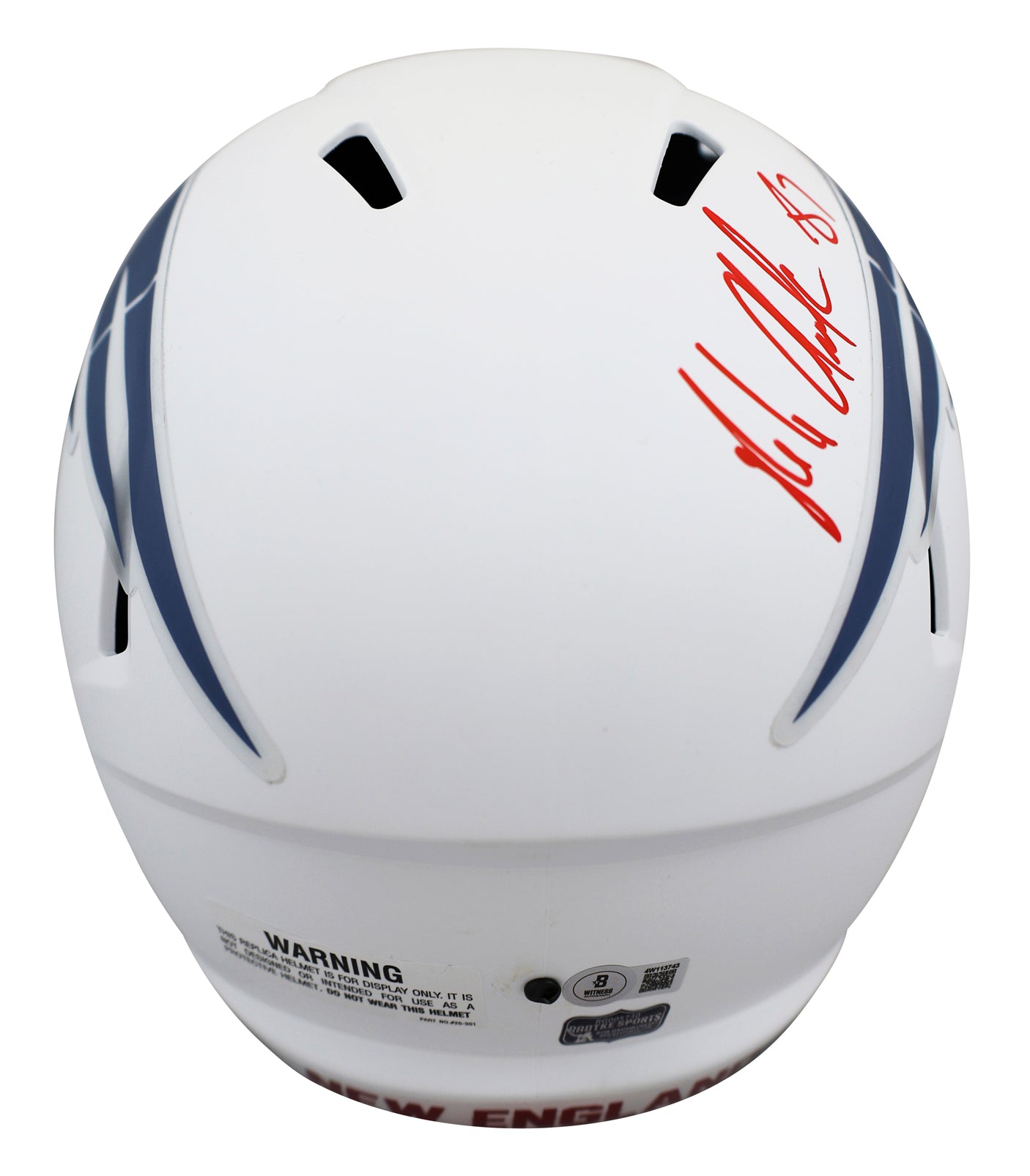 Patriots Rob Gronkowski Signed 2025 Rivalries F/S Speed Rep Helmet W/ Case BAS W
