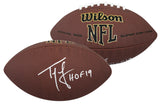 Patriots Ty Law "HOF 2019" Signed Wilson Super Grip Football W/ Case BAS Witness