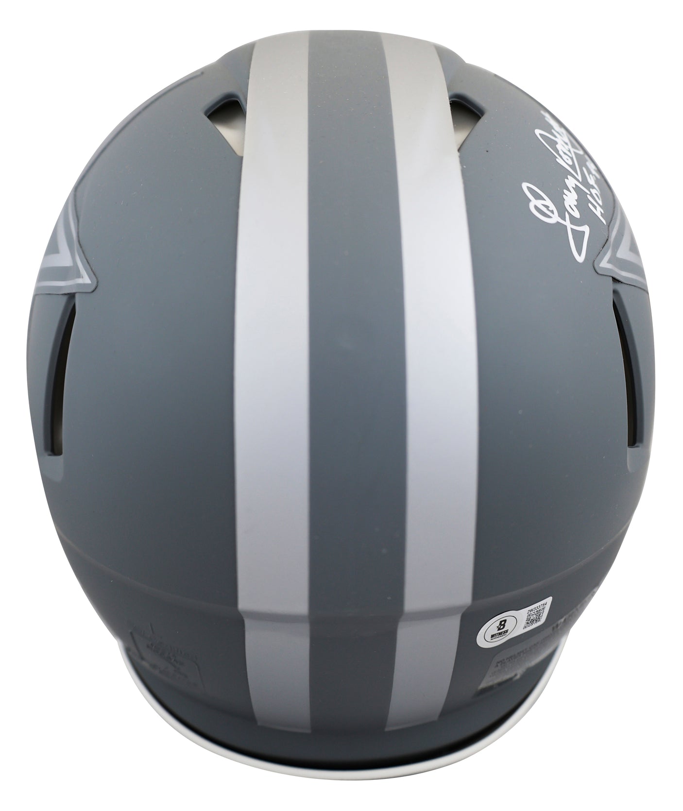 Cowboys Staubach, Dorsett & Pearson Signed Slate F/S Speed Proline Helmet BAS W