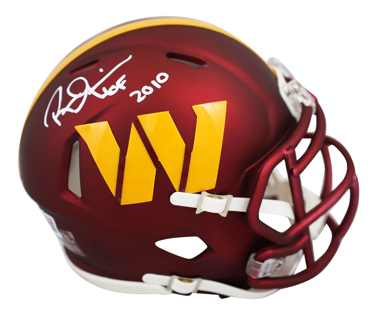 Commanders Russ Grimm "HOF 2010" Signed Speed Mini Helmet W/ Case BAS Witnessed