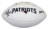Patriots Ty Law "HOF 2019" Signed Franklin White Panel Logo Football BAS Witness