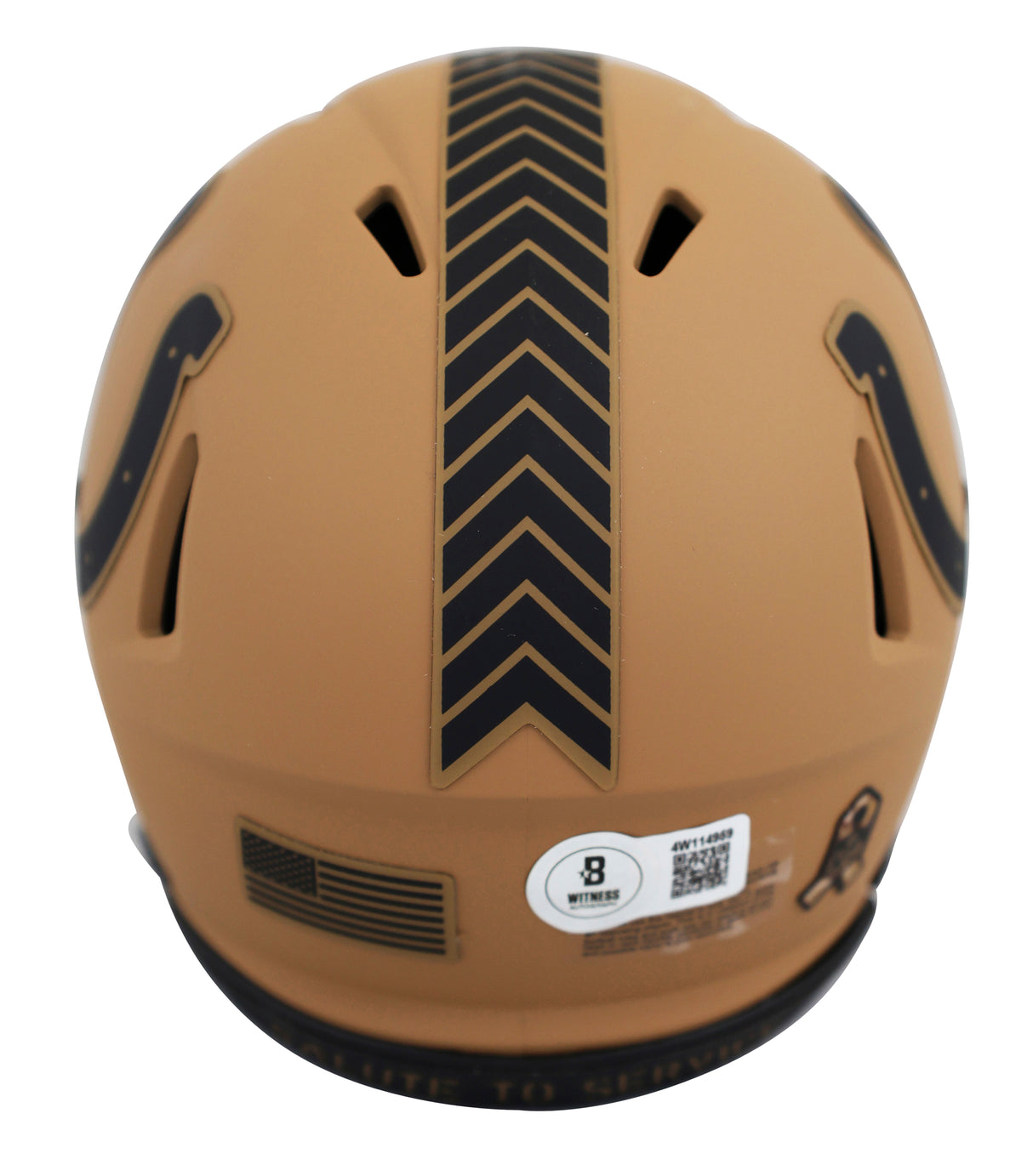 Colts Edgerrin James Signed Salute To Service II Speed Mini Helmet BAS Witnessed