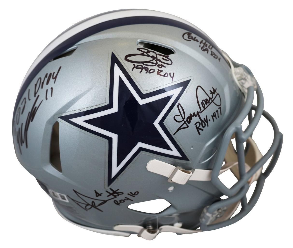 Smith, Dorsett, Parsons, Prescott +1 Signed F/S Speed Proline Helmet w/ Case BAS