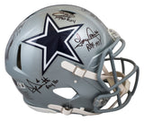 Smith, Dorsett, Parsons, Prescott +1 Signed F/S Speed Proline Helmet w/ Case BAS