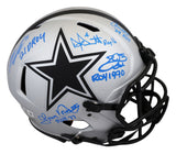 Cowboys (5) Smith, Prescott +3 Signed Rave F/S Speed Proline Helmet w/ Case BAS