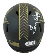 Cowboys Tony Dorsett Signed Salute to Service IV Speed Mini Helmet W/ Case BAS W