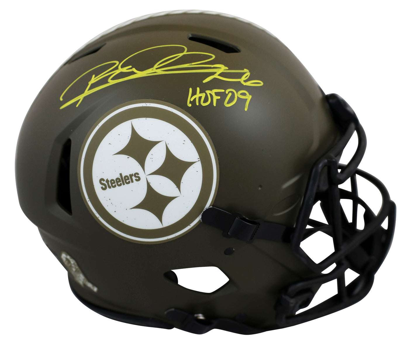 Steelers Rod Woodson "HOF 2009" Signed STS F/S Speed Proline Helmet W/ Case BAS