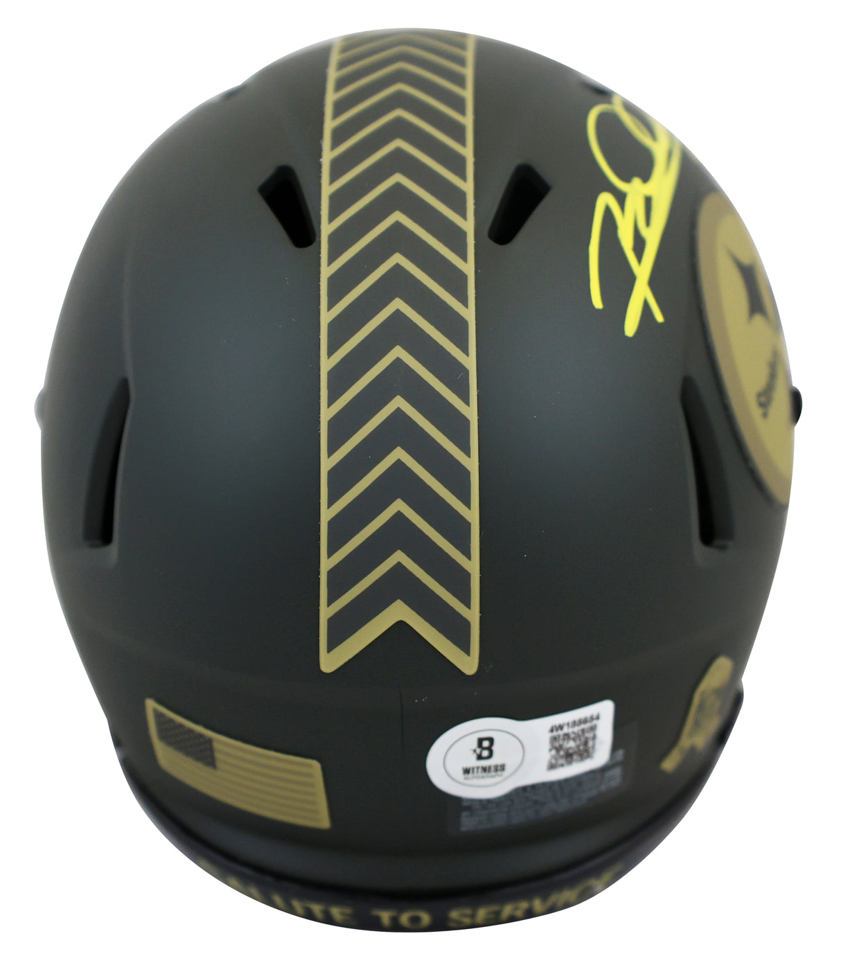 Steelers Rod Woodson Signed Salute to Service IV Speed Mini Helmet BAS Witnessed