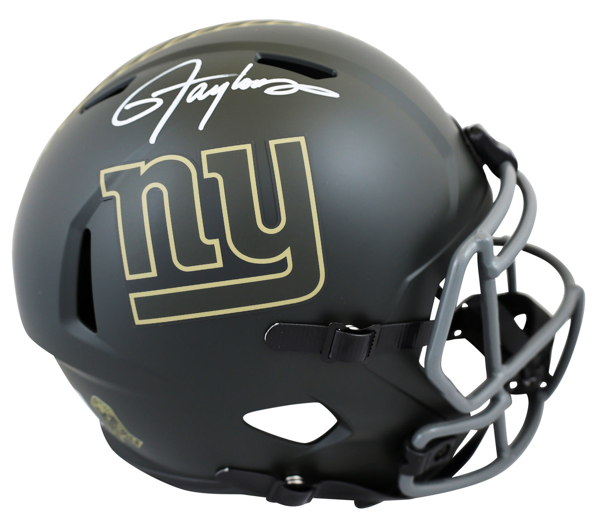 Giants Lawrence Taylor Signed STS IV Full Size Speed Rep Helmet W/ Case BAS Wit