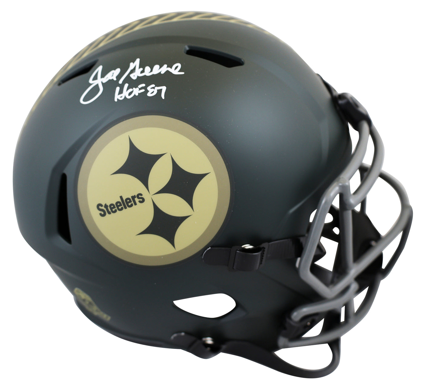 Steelers Joe Greene "HOF 87" Signed STS IV Full Size Speed Rep Helmet BAS Wit