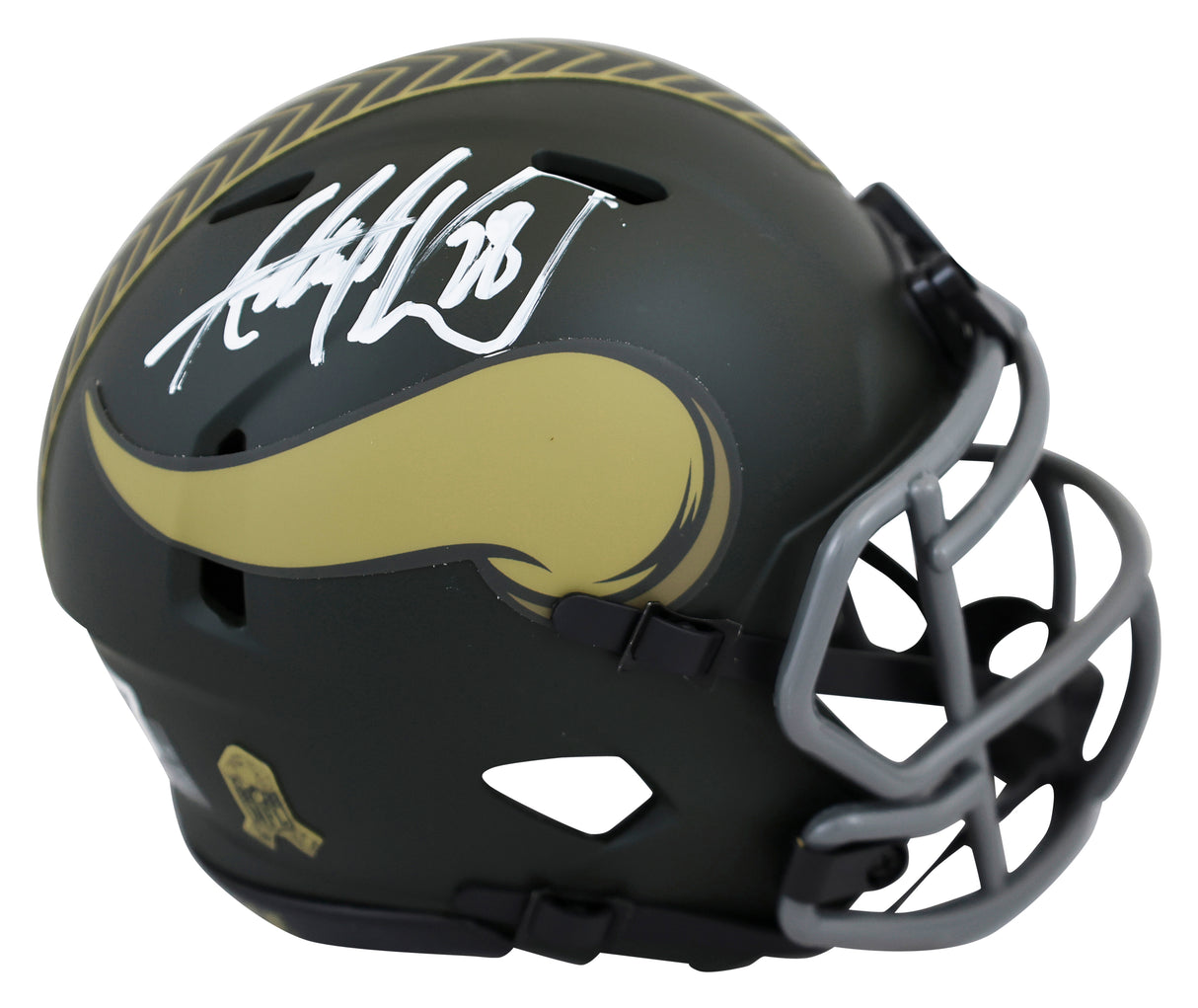 Vikings Adrian Peterson Signed STS IV Speed Mini Helmet w/ Case BAS Witnessed