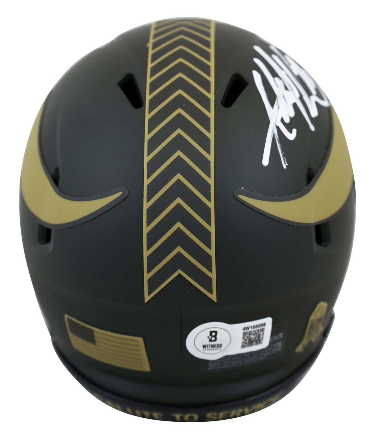 Vikings Adrian Peterson Signed 2025 STS IV Speed Mini Helmet BAS Witnessed