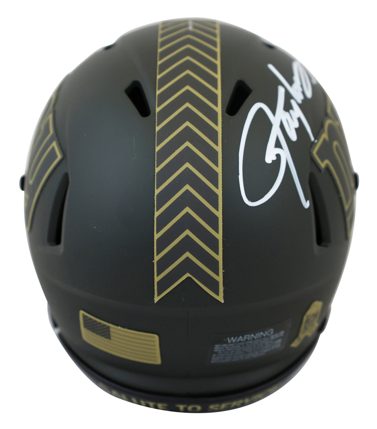 Giants Lawrence Taylor Signed Salute to Service IV Speed Mini Helmet BAS Witness
