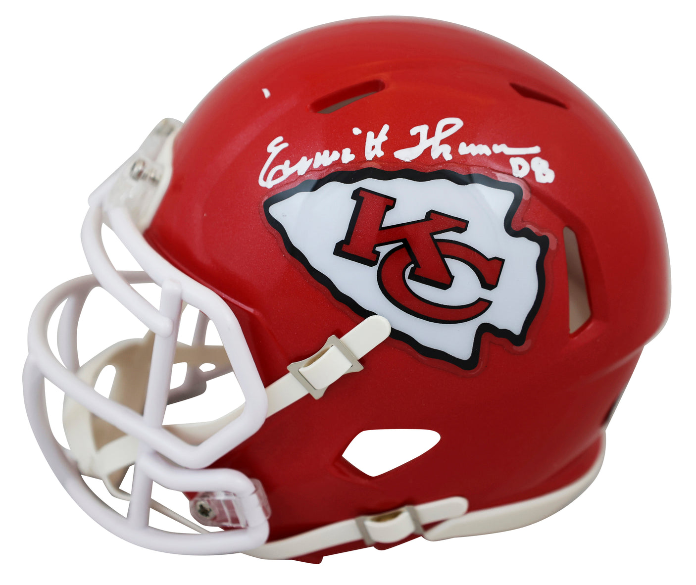 Chiefs Emmitt Thomas "HOF 2008" Signed Speed Mini Helmet BAS Witnessed #2W142422