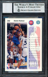 Dennis Rodman Autographed 1993-94 Upper Deck Card #242 Detroit Pistons Auto Grade 10 Beckett BAS #12518877