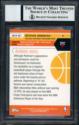Dennis Rodman Autographed 2007-08 Topps 50th Anniversary Card #29 Chicago Bulls Auto Grade 10 Beckett BAS Stock #184808