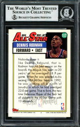 Dennis Rodman Autographed 1992-93 Topps All-Star Card #117 Detroit Pistons Beckett BAS #12518291