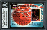 Dennis Rodman Autographed 1992-93 Stadium Club Card #314 Detroit Pistons Signed In Blue Beckett BAS #12518329
