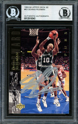 Dennis Rodman Autographed 1993-94 Upper Deck Card #63 San Antonio Spurs Beckett BAS #12518343