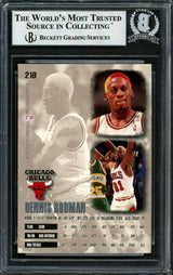 Dennis Rodman Autographed 1995-96 Fleer Ultra Card #210 Chicago Bulls Beckett BAS #12516999
