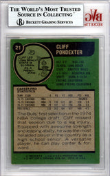 Cliff Pondexter Autographed 1977 Topps Card #21 Chicago Bulls Beckett BAS #10008918