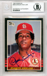 Joaquin Andujar Autographed 1985 Donruss Card #449 St. Louis Cardinals Beckett BAS #10009526